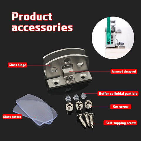 Heavy Duty No Drill Glass Door Hinges Pack For Cabinets Showcases And Wine Cabinets Fits 5 To 10mm Glass Accessories Kit