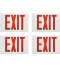 Four Pack LED Exit Signs With Battery Backup Double Face Emergency Exit Lights 90 Minute Battery Backup UL 924 AC 120 277V