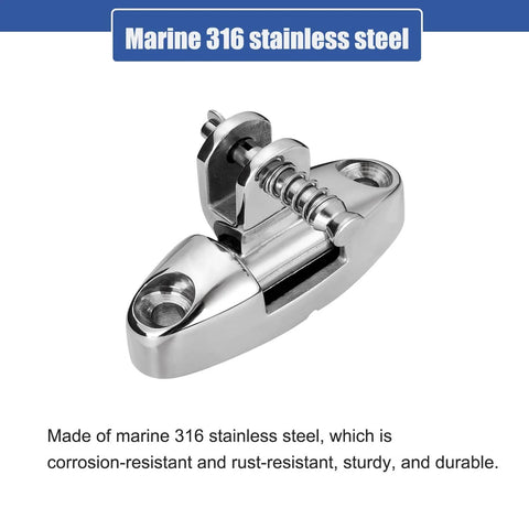 Boat Bimini Top Swivel Deck Hinge With Removable Pin, 180 Degree Adjustable, Solid 316 Stainless Steel Marine Hardware For Bimini Tops