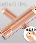 Contact tips for Mig Welding Gun Accessory Kit For Miller Millermatic M25 M40 And Hobart Torch 0.035 Inch Tips Nozzles Diffuser