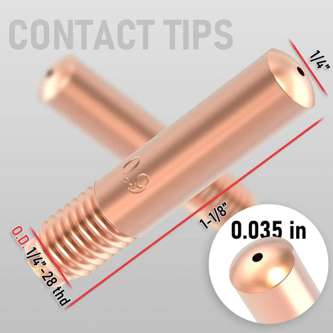 Contact tips for Mig Welding Gun Accessory Kit For Miller Millermatic M25 M40 And Hobart Torch 0.035 Inch Tips Nozzles Diffuser