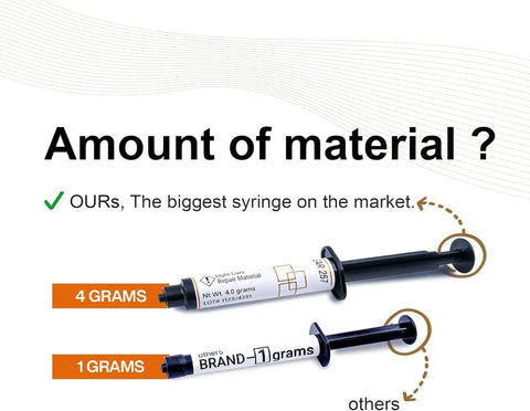 Syringe showing Clear Color Countertop Repair Kit For Granite Marble Quartz Porcelain Tile Ceramic Surfaces With Polisher