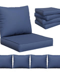 Outdoor Chair Cushions Set Of 4 Replacement Cushions For Patio Furniture Deep Seat Cushions With Water Resistant Removable Covers Navy Color