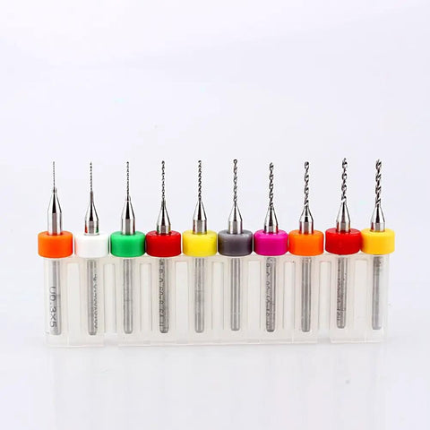10 Piece PCB Mini Drill Bits Set Tungsten Carbide Spiral Flute Twist Drill Bits For Precision Micro Rotary Tool Kit Pro Grade
