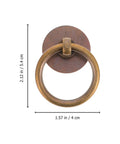 Retro Style Ring Cabinet Pulls And Drawer Handles In Solid Brass 4cm Antique Bronze Finish Dope For Wardrobe And Dresser Cabinets 2 Pack Hardware Upgrade For Home Decor. Close-up front view showing 4 cm diameter and 5.4 cm length in bronze.