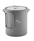 Ultralight Titanium 750ml Pot With Bail Handle For Camping And Backpacking Cookware, Open Flame Ready Mug, side view