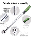 1/2-Inch Drive Click Torque Wrench Set Dual Direction Adjustable High Precision Wrench With Buckle steel handle detail