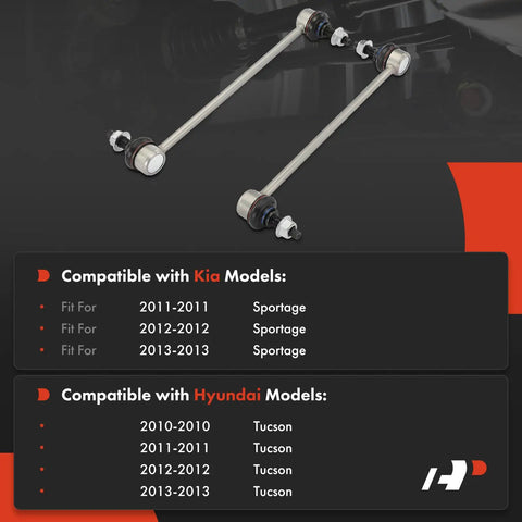2 Front Sway Bar Links For Hyundai Tucson 2010 2013 And Kia Sportage 2011 2013 Beefed Up Stabilizer Link Set on chart background