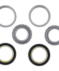 Heavy Duty Steering Stem Bearing Seal Kit For Honda CMX250 Ct70 Trail Dirt Bikes with tapered cups and rubber guards.