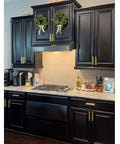 Gold Self Stick Push Pull Furniture Handles 10 Pack For Cabinets Drawers Wardrobes ABS Plastic No Drill Install Easy Grip Upgrade For Home Kitchen And Living Room on dark kitchen cabinets