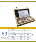83 Piece Ceramic Rectangular Gauge Block Set Real Deal Grade Zero Precision For Micrometers And Calipers in wooden case, calibration certificate included.