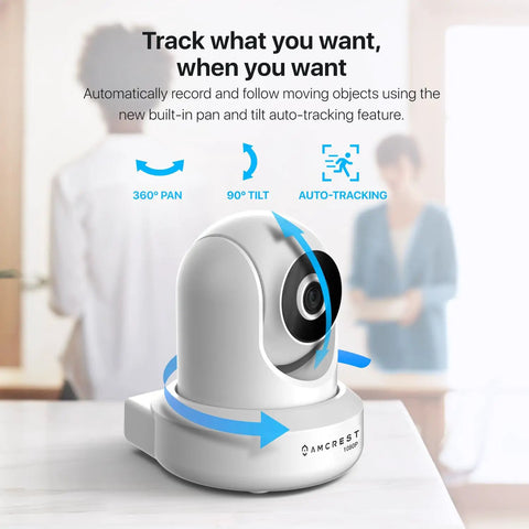Two Pack ProHD 1080P WiFi Security Cameras with Pan Tilt And 2 Way Audio, Optional Cloud Recording, indoor setup