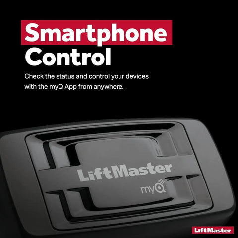 LiftMaster branding on black housing of Ethernet Only Internet Gateway for Security Plus 2.0 Garage Door Openers