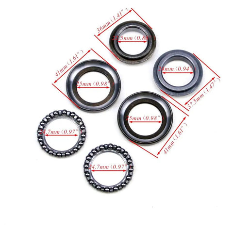 Ball bearings and metal rings for Beefed Up 45 To 48 Millimeter Triple Tree Fork Clamp Assembly For Apollo Pit Dirt Bike