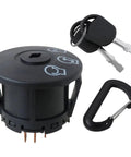 Ignition Starter Switch 3 Position With Key Fit For MTD Yard Machines And Yard Man Lawn Tractors 2013 2011 Replacement Part Easy Install Plug And Play, showing close-up of switch, keys, and mounting ring