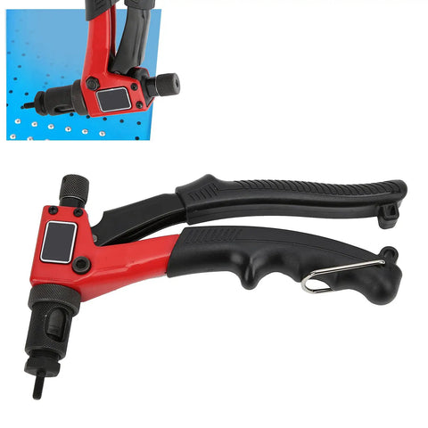 Rivet Nut Gun Kit Hand Riveter Manual Setter Tool M3 To M6 for automotive projects, black and red design with comfy grip