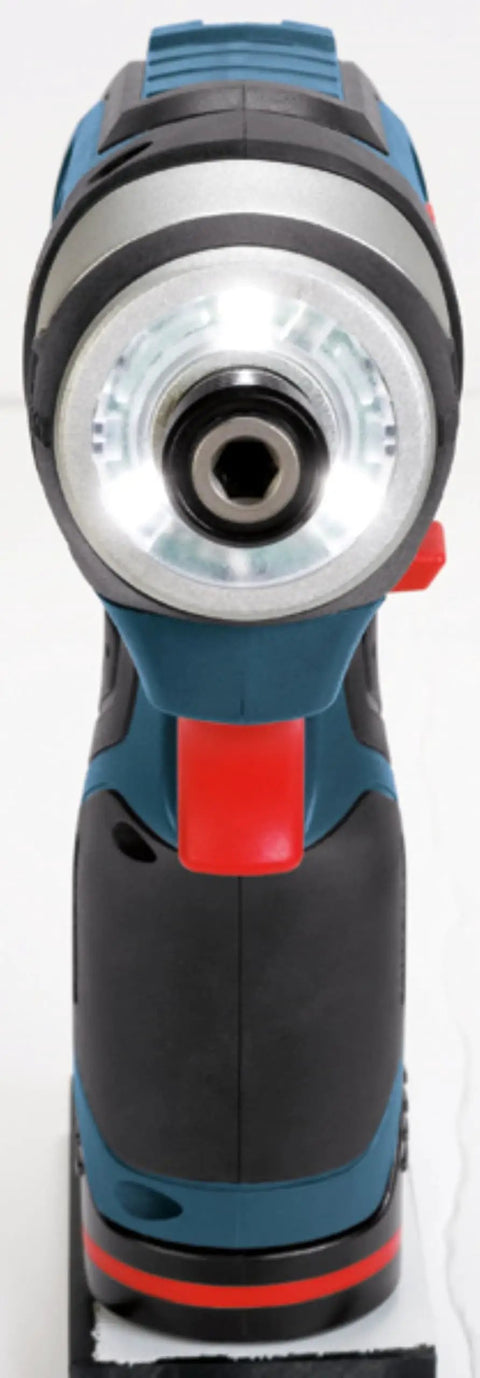 Front view of the 12V Max Cordless Two Tool Combo Kit With Pocket Driver And Impact Driver Two Speed Control Lightweight Design