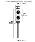Hardcore Wood Flush Trim Router Bit Featuring Rock Solid Top Bearing 1/4 Inch Shank And Swappable Carbide Insert For Dead Easy Smooth Edge Trimming Every Time, 1/4 inch size.