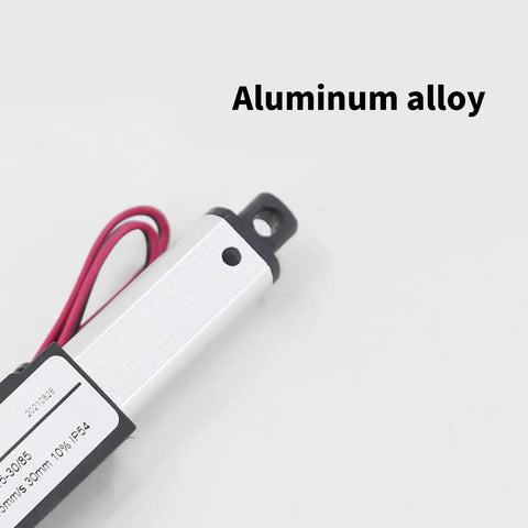 Solid 12V Electric Linear Actuator With Telescopic Aluminum Body And Built In Limit Switches For Auto Stopping Smooth Stroke On Compact Doors And Light Duty Gear That Works Like A Charm Right Out The Box Today with aluminum alloy body and wiring.