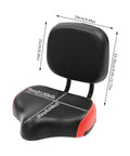 Ultra Comfy Bike Seat With Backrest For All Rides, Ride Ready Support Up To 220 Lbs, Adjustable Height, Cozy Plush Foam Cushion, Fits Trikes Electric Bikes Commuters And Stationary Bikes Black Red, black red padded seat with backrest, 30x25 cm