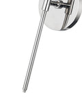Olivia 1 Light Wall Sconce In Polished Nickel, Tall About 19 Inches, Slim Profile, close-up of sleek modern design and mount