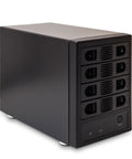 Built Tough 4 Bay 3.5 Inch Sata Iii Hdd Enclosure With Usb 3.0 And Esata Ports showing a black metal casing and vented design.