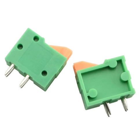 25Pcs 2 Pole Spring Clip PCB Terminal Block Connector Set 2.54mm Pitch For 26 20AWG Wires 150V AC 2A Max Easy Install