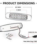 Dimensions of 10 Pack Amber LED Side Marker Lights With Clear Lenses 2 Wire Plug 12V DC Waterproof Fender Lamps