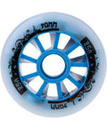 Inline Skate Wheels 90mm 100mm 85A Hockey Style Replacement Pack For Outdoor And Indoor Skating, blue wheel with music notes, 85A