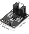 Infrared Photoelectric Sensor Module 10 Pack 5V DC For LM393 Compatible DIY Kit, device dimensions labeled, front view