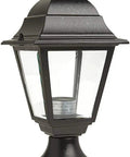 Outdoor Post Lantern 14 In By 6 In Black With Clear Glass One Light 60 Watt Max 120 Volt A19 E26 Socket Wet Location Rated