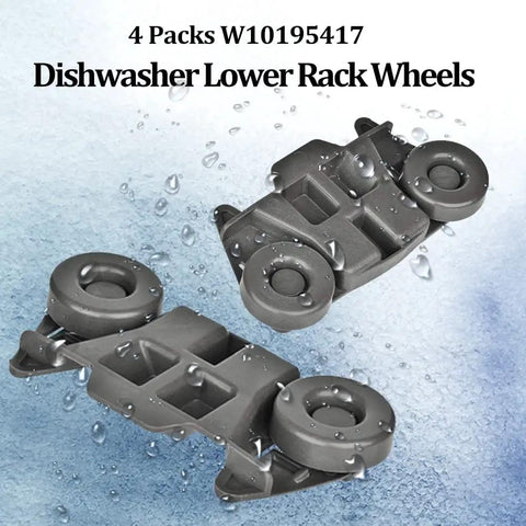 Beefed Up Dishwasher Wheel Set For Lower Rack 4 Pack W10195417 Replacement Rollers Fits KitchenAid Whirlpool Kenmore