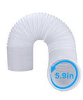 5.9 Inch Anti Clockwise Exhaust Hose For Portable AC Units with 59 Inch Extendable Vent Pipe shown coiled