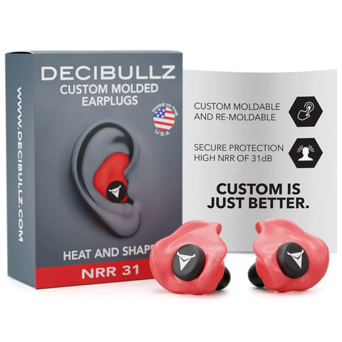 Custom Molded Earplugs For Maximum Hearing Protection With 31 Decibel NRR Comfortable Fit That Will Not Hurt Or Slip Ideal For Shooting Concerts Travel Work Swimming And Other Loud Environments