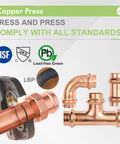 15 Piece Pro Grade Pro Press Fittings Kit For Copper Pipe Half Inch Heavy Duty Brass Lead Free NSF cUPC Certified components