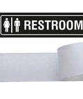 Unisex Restroom Sign 7 Inch By 2 Inch Metal With Self Adhesive Backing For Office Home Bathroom Wall Or Door Decor Easy Mounting UV Protected Black 2 Pack.