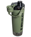 Rock Solid Leakproof Shaker Bottle With Connected Hinge Cap And Fast Flow Spout Built Tough For Gym Sessions And Trail Runs 20 Oz Tritan Protein Mixer That Truly Slaps Mixing Your Favorite Powders in green with clear base.