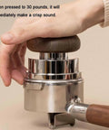 Kickass Espresso Tamper Set 58mm WDT Tool showing wooden handle and spring-loaded design for precise espresso tamping.