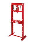12 Ton Hydraulic Shop Press With H Frame And Adjustable Table Height, Benchtop Metal Garage Floor Press With Plates, Red Finish