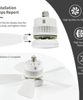 Installation steps of Remote Pairing Required, Socket Light Ceiling Fan With Light No Fuss Setup with detachable blades.