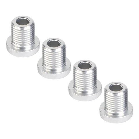 Four silver M10xP1.0 aluminum alloy bolts for Lightweight Aluminum Alloy Rear Derailleur Hanger Bolts Set For Bikes