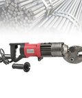 Electric Hydraulic Rebar Cutter Portable 4 to 16mm Pro Grade Rebar Cutting Tool with industrial steel background