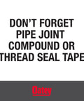 Warning to use pipe joint compound or thread seal tape with Sure-Vent Air Admittance Valve For One And A Half Inch To Two Inch Vent Lines
