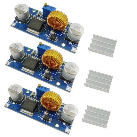 Three-Pack XL4015 DC-DC Buck Converter Step-Down Module 5A 75W Adjustable Output Input 4-38V To Output 1.25-36V High Efficiency