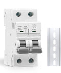 Solid 25 Amp Miniature Circuit Breaker For Solar Systems 120V 240V 2 Pole DIN Rail Mount MCB With Thermal Magnetic Trip RV Battery Isolator And PV System Protection CE Certified