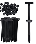 100 Pcs Nylon Universal Car Cable Tie Buckle Set Self Locking Zip Ties With Pin And Button Design UV Resistant Easy Install