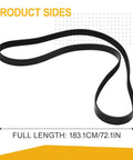 Premium Serpentine Drive Belt For Honda Accord 2009 To 2012 L4 2.4L Gas Engine Replaces 56992R40A01 7PK1831 showing side view and length 183.1cm.