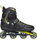 XL Men's Fitness Inline Skates With Beefy Shell And Cushy Liner, Double Wrap Closure, Pro Grade High Performance, Black And Lime