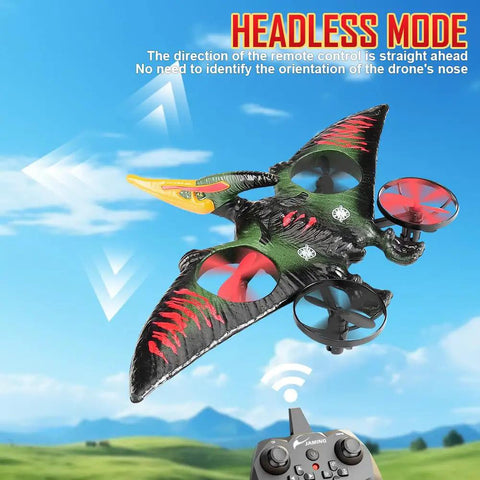 Pterodactyl Dragon RC Drone For Kids And Adults Indoor Ready Remote Control Plane With 6 Axis Gyro Stabilization flying outdoors