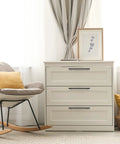 Modern dresser with Matte Black 10 Inch Square Cabinet Pulls, 5 Pack, in a cozy living room setting.